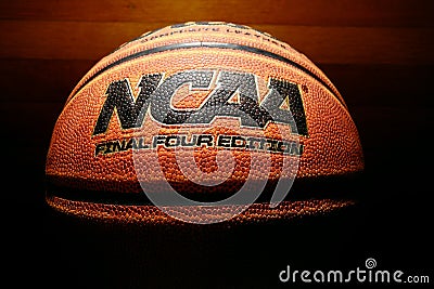 Wilmington,NC - USA - 05-07-2021: An NCAA Final Four Edition basketball on hardwood background Editorial Stock Photo