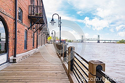 Wilmington, North Carolina Riverwalk Stock Photo