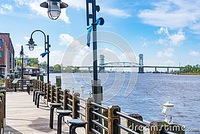 Wilmington, North Carolina Riverwalk Stock Photo