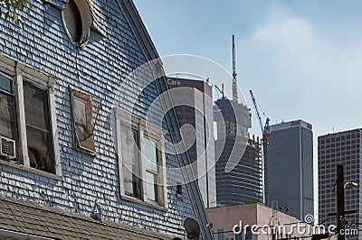 Wilshire Grand Tower and gentrification in Los Angeles Editorial Stock Photo