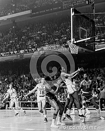 Wilt Chamberlain and the Philadelphia 76ers Editorial Stock Photo