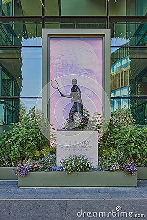 Wimbledon Lawn Tennis championships Fred Perry Statue Editorial Stock Photo