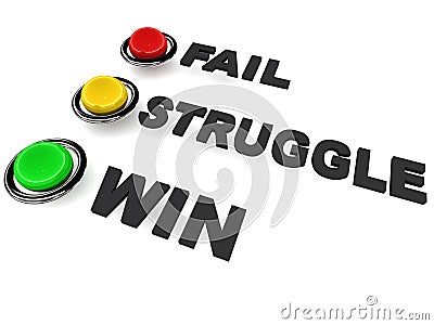 Win fail or struggle Stock Photo