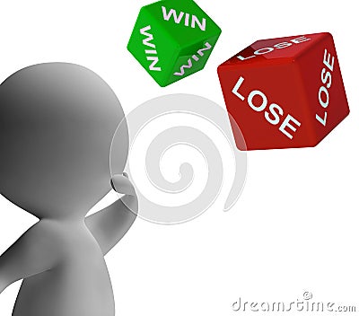 Win Lose Dice Shows Gambling Stock Photo