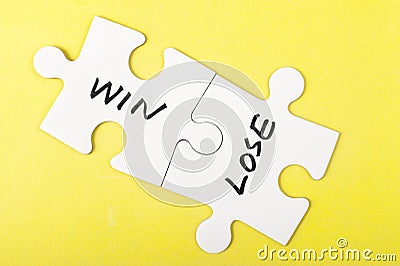 Win and lose words Stock Photo