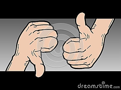 Win and loss hands Vector Illustration