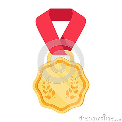 Win medal icon award prize illustration. First place sign success symbol. Reward program. Win super prize achievement Vector Illustration