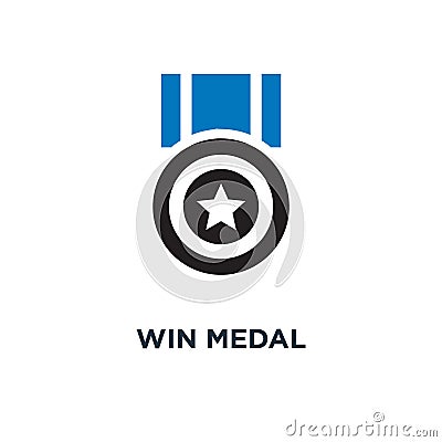 win medal icon. golden winner prize concept symbol design, succe Vector Illustration