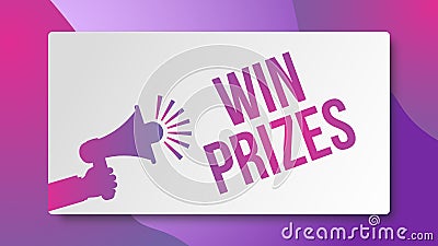 Win prizes banner design Stock Photo