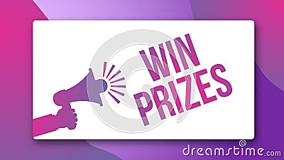 Win prizes banner design Cartoon Illustration