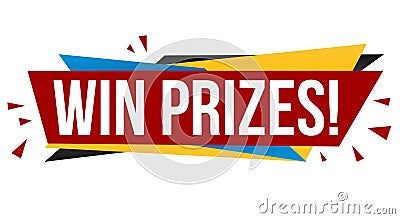 Win prizes banner design Vector Illustration