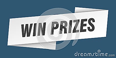 win prizes banner template. win prizes ribbon label. Vector Illustration