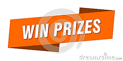 win prizes banner template. win prizes ribbon label. Vector Illustration