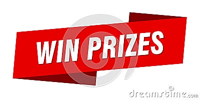 win prizes banner template. win prizes ribbon label. Vector Illustration