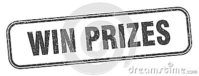 win prizes stamp. win prizes square grunge sign. Vector Illustration