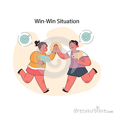Win-Win Situation concept. Flat vector illustration Vector Illustration