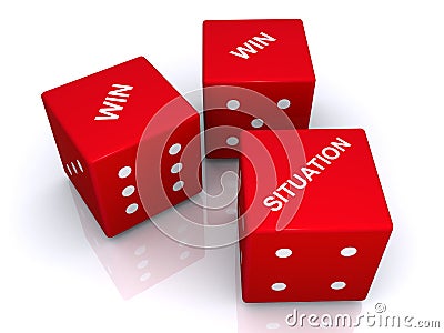 Win win situation dice Stock Photo