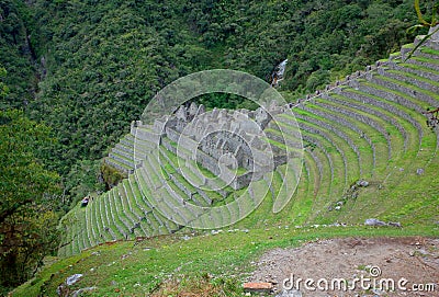 The Winay Wayna ruins on the Inca Trail Stock Photo