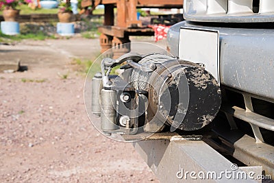 Winch - offroad equipment Stock Photo