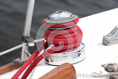 Winch of a sailboat Stock Photo