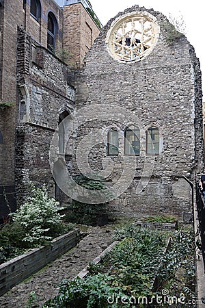 Remains of 12th Century Winchester Palace, London Editorial Stock Photo