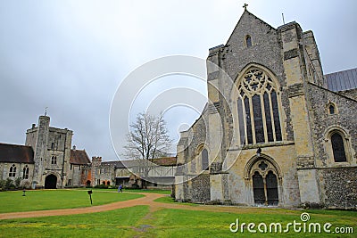 WINCHESTER, UK - FEBRUARY 5, 2017: Hospital of St Cross and Almshouse of Noble Poverty Editorial Stock Photo