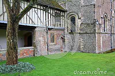 WINCHESTER, UK - FEBRUARY 5, 2017: Hospital of St Cross and Almshouse of Noble Poverty Editorial Stock Photo