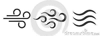Wind blow symbol, air puff icon Vector Illustration