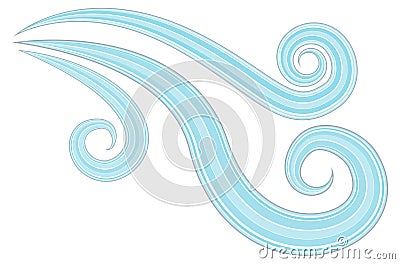 Wind Blowing Design Element Cartoon Vector Illustration