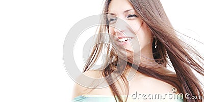 Wind blowing through her hair #2 Stock Photo