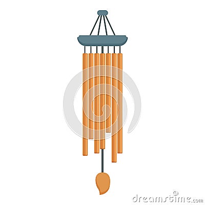 Wind chime icon cartoon vector. Music home wave Vector Illustration