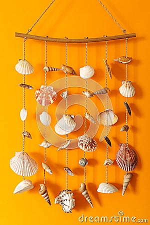 A wind chime with shells Stock Photo