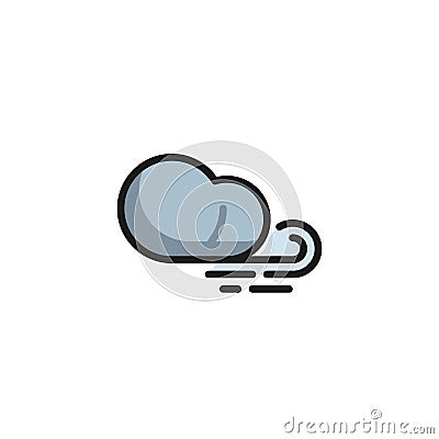 Wind clouds filled outline icon Vector Illustration