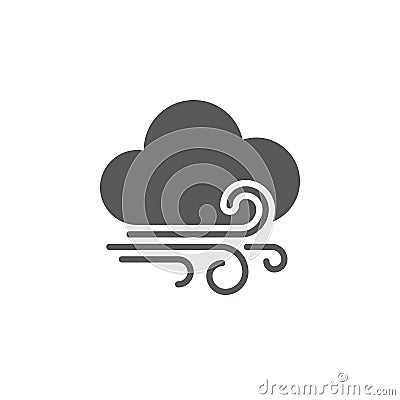 Wind and clouds weather icon isolated on white background. Vector illustration. Vector Illustration