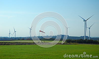 Wind cone near a wind farm Stock Photo