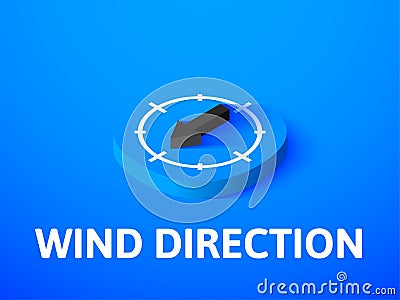 Wind direction isometric icon, isolated on color background Vector Illustration