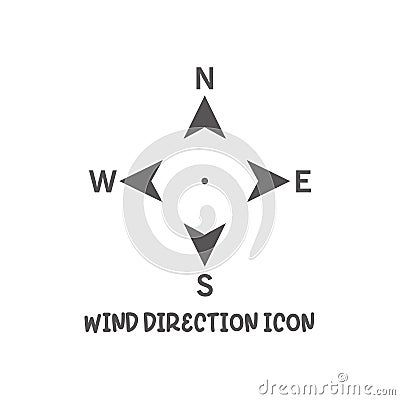 Wind direction north south west east icon simple flat style vector illustration Vector Illustration