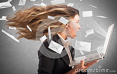 Wind of email Stock Photo