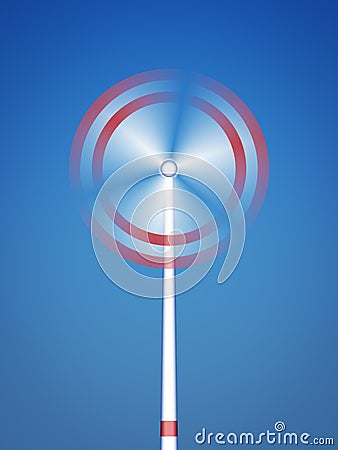 wind energy detail blue sky Cartoon Illustration