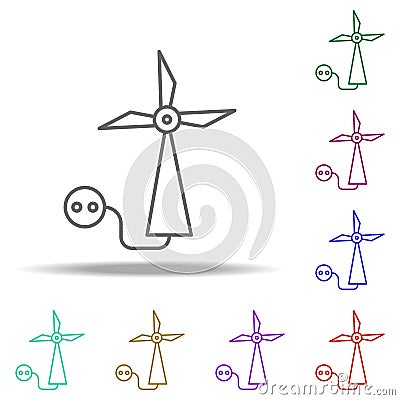wind energy outline icon. Elements of Ecology in multi color style icons. Simple icon for websites, web design, mobile app, info Stock Photo