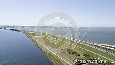 Wind energy windmills in The Netherlands Stock Photo