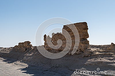 Wind erosion physiognomy landscape in qinghai Stock Photo