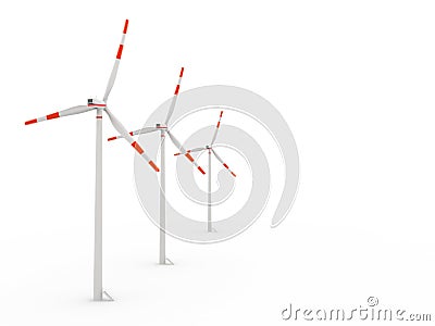 Wind generator in 3D Stock Photo