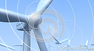 Wind Generators and spiral in the sky. Stock Photo