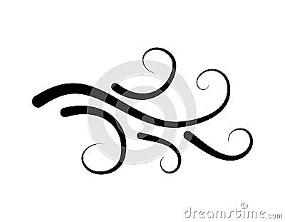 Wind icon vector, blow, blast design isolated on white Vector Illustration