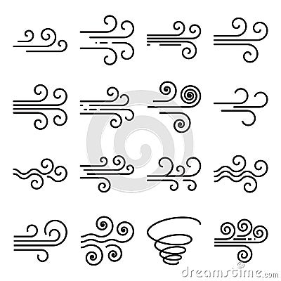 Wind icons vector Vector Illustration