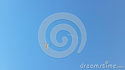 Wind kite and airplane Stock Photo