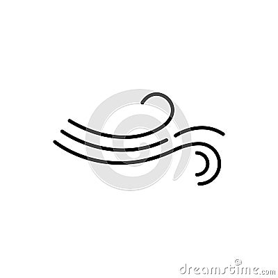 Wind line icon breeze air logo. Wind fart blow vector icon symbol motion design Vector Illustration