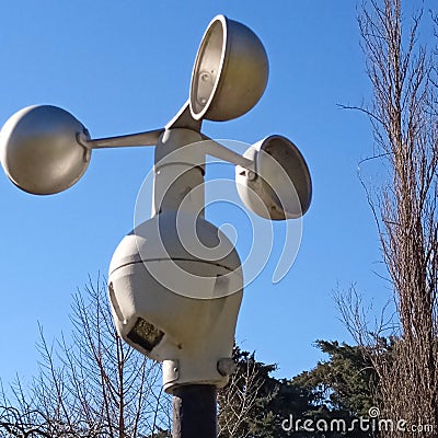 Wind measurement by weather station Stock Photo