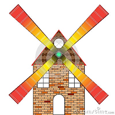 Wind mill house Vector Illustration